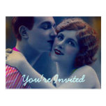 Vintage Romance Couple Wedding Postcard