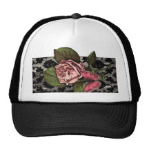 Vintage Romantic Art Nouveau Damask Rose Hats