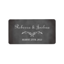 Vintage romantic chalkboard wedding favour tag labels