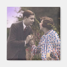 Vintage Romantic Couples Cards and Gifts - Flapper Fridge Magnets