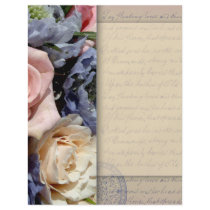 Vintage, romantic flower design full color flyer
