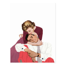 Vintage Romantic Love, Pink Retro Romance Postcards