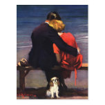 Vintage Romantic Love, Romance on the Beach Postcard