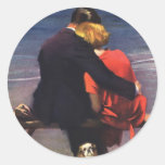 Vintage Romantic Love, Romance on the Beach Stickers