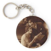 Vintage Romantic Music Key Chains