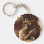 Vintage Romantic Music, Love and Romance Newlyweds Key Chain