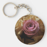 Vintage Romantic One of a Kind Love, A Single Rose Keychains