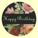 Vintage Rose Birthday Stickers stickers