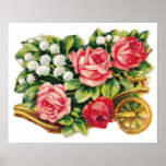 Vintage Rose Cart Poster posters
