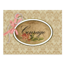 Vintage Rose Courage Postcard