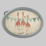 Vintage Rose Giraffes Shabby Chic Belt Buckle belt buckles