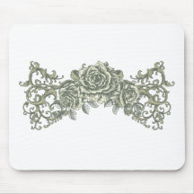 vintage rose mouse pad