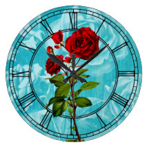 Vintage Rose Round Clocks