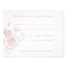 Vintage Rose RSVP Personalized Announcements