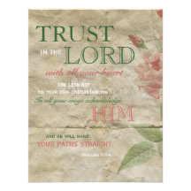 Vintage Rose Trust in the Lord Encouragement Cards