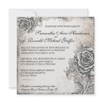Vintage Rose Wedding Invitation