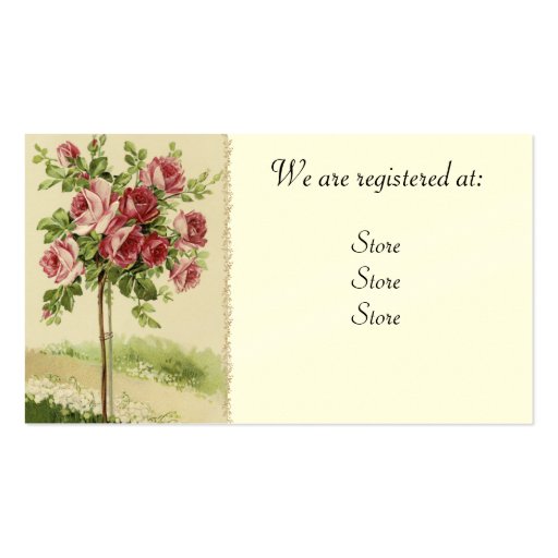 Vintage Rose Wedding Registery Cards Business Card Templates