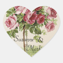 Vintage Rose Wedding Sticker