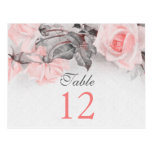 Vintage Rose Wedding Table Cards Post Cards