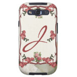 Vintage roses, damask and Monogram Galaxy SIII Cover