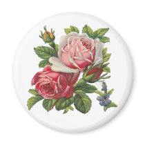 VINTAGE ROSES FRIDGE MAGNET