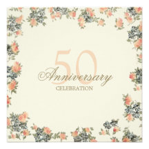 Vintage Roses - wedding anniversary invitation