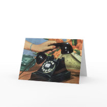 Vintage Rotary Telephone Greeting Card