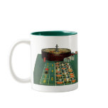 Vintage Roulette Table with Gambling Chips Coffee Mugs