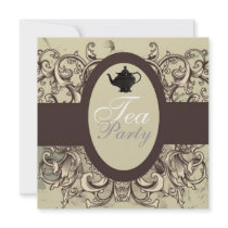 Vintage Royal Bridal Shower Tea Party Invitation