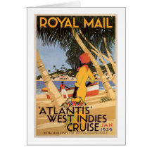 Vintage Royal Main Atlantis West Indies Cruise Jan Greeting Card