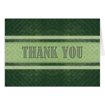 Vintage Royal Stripes Green Thank You cards