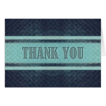 Vintage Royal Stripes Navy Baby blue Thank You cards