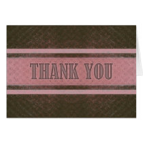 Vintage Royal Stripes Pink Dark Red Thank You cards