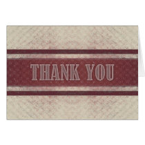 Vintage Royal Stripes Red Thank You cards