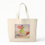 Vintage Rug Ad - Woman On Carpet with Flowing Scar Tote Bag