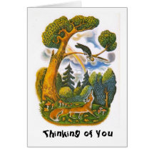 Vintage Russian illustration, Aesop(s Fables 10 Greeting Card