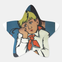 Vintage Russian Movie Poster "Чудак из 5 Б" Stickers