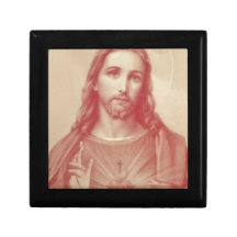 Vintage Sacred Heart of Jesus Jewelry Box