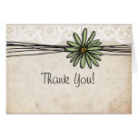 Vintage Sage Daisy Thank You Greeting Card