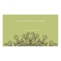Vintage Sage Green Wedding Placecards Business Card