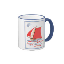 Vintage Sailboat Art Coffee Mug