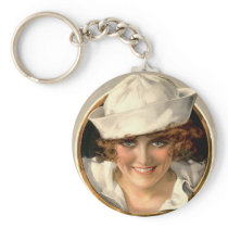 Vintage Sailor Girl Keychain