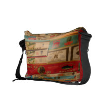 Vintage Salmon Can Labels Courier Bag