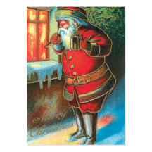 Vintage Santa Christmas Name Tags Business Cards