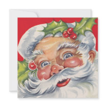 Vintage Santa Claus Christmas Party Invitation