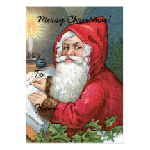 Vintage Santa Claus Image Gift Tag Business Card Templates