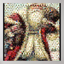 Vintage Santa Claus Montage Print