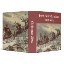 Vintage Santa Claus Reindeer Sleigh Christmas Eve