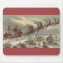 Vintage Santa Claus Reindeer Sleigh Christmas Eve Mouse Pads