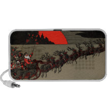 Vintage Santa Claus Reindeer Sleigh Christmas Eve Speaker System
